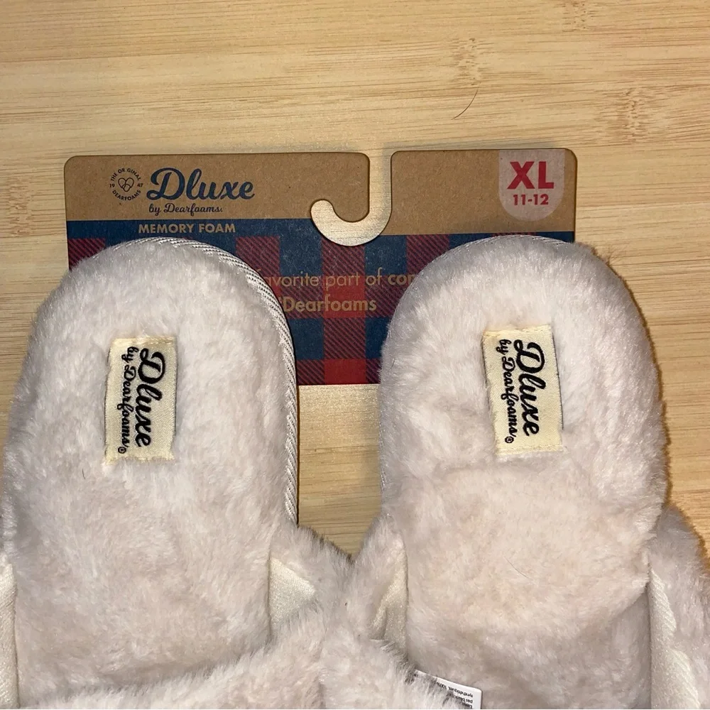 dluxe by dearfoams Women's Mother Super Mom Slippers Cream XL NEW 11 12 gift - Picture 5 of 7